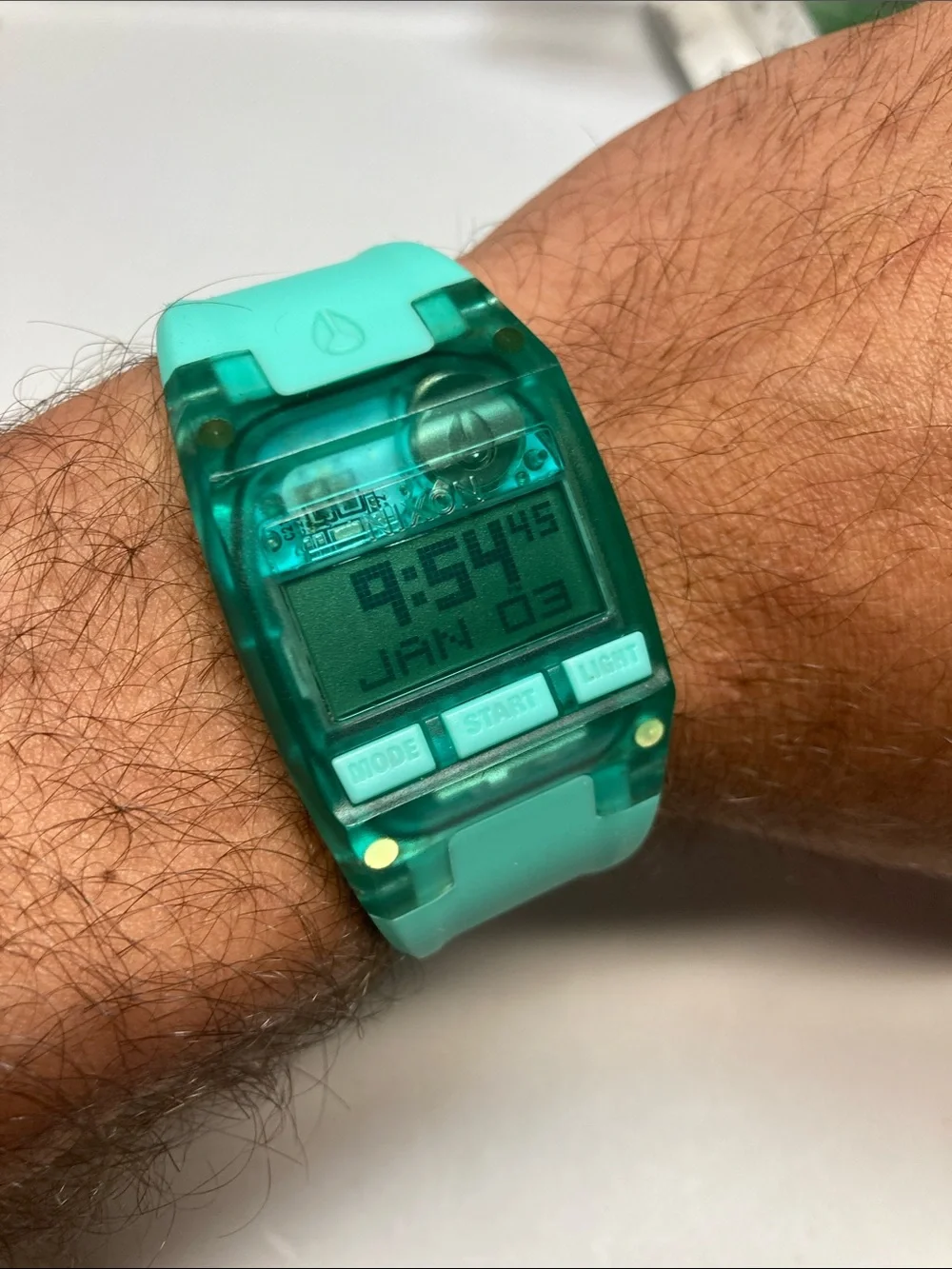 Nixon The Comp S, Teal Green Digital surfer Watch, new battery